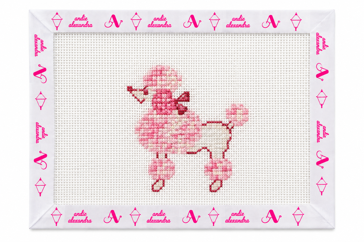 Pink Poodle Needlepoint Canvas