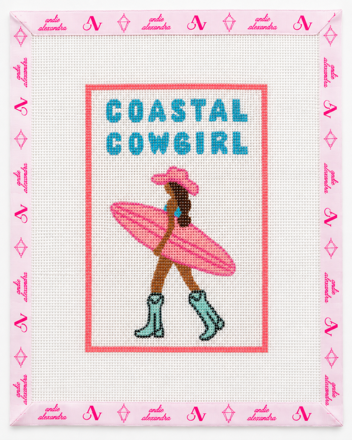 Costal Cowgirl Needlepoint Canvas