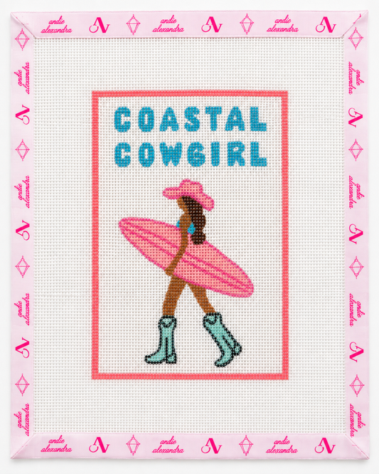 Costal Cowgirl Needlepoint Canvas