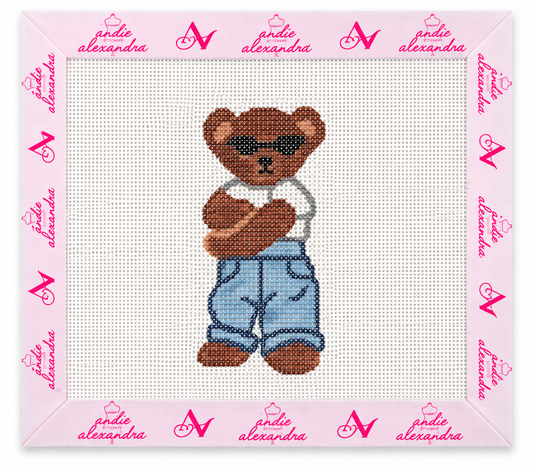 Hailey Jeans Bear Needlepoint Canvas